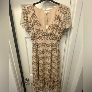 Max Studio Women's Flounce Sleeve V Neck Dress